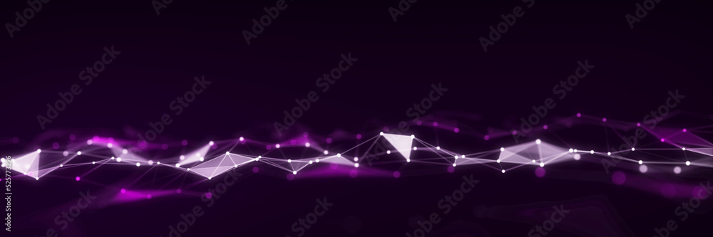 Poster dynamic wave with connected dots and lines. digital wave background concept. abstract technology bac
