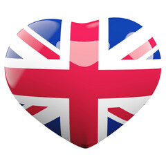 United Kingdom flag heart 3d