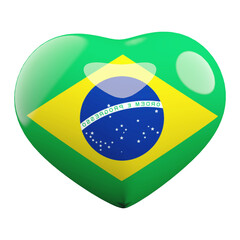 Fototapeta premium Brazil flag heart 3d