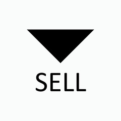 Stock Exchange Sell Icon. Symbol of Stock Brokerage Activities - Vector.