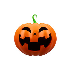 3D Render Halloween Jack-o'-lantern Pumpkin transparent background. PNG file
