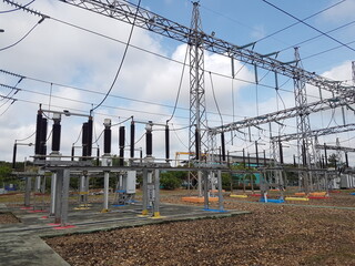 High voltage electricity substation is a part of an electrical generation, transmission, and...