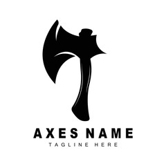 Ax Logo Design, War Tool Illustration and Woodcutter Vector