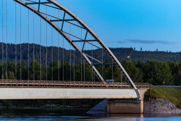 Sorsele, Sweden A steel arch bridge over the Vindelalven river.