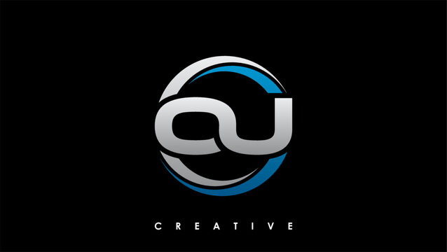 OU Letter Initial Logo Design Template Vector Illustration