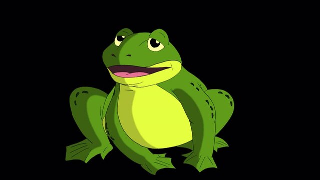 Little green frog croaks alpha mate 4K