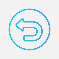 Back arrow icon in gradient style, use for website mobile app presentation