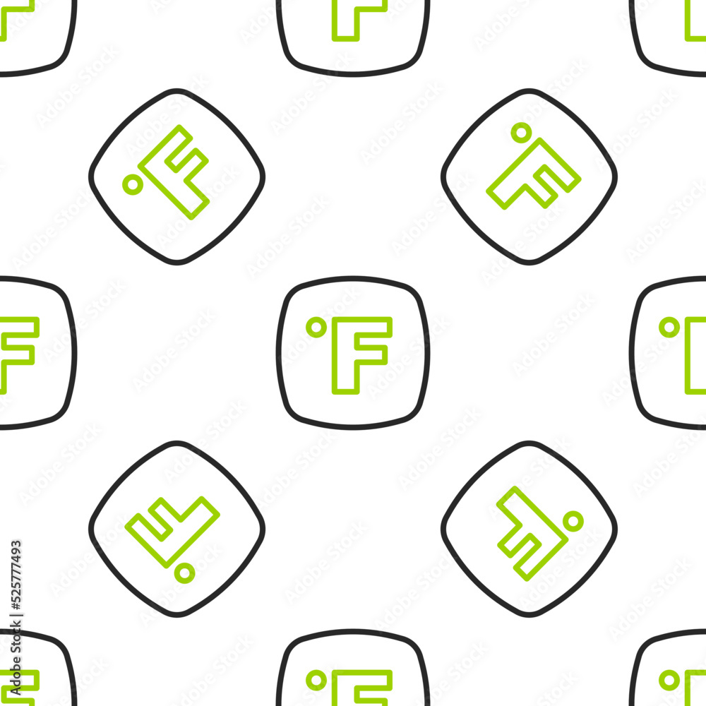Poster line fahrenheit icon isolated seamless pattern on white background. vector