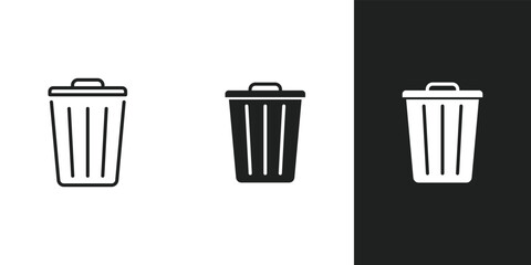 Recycle bin, trash bin in 3 form. - obrazy, fototapety, plakaty