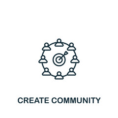 Fototapeta na wymiar Create Community icon. Line simple icon for templates, web design and infographics