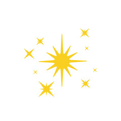 Sparkling stars. A shimmering yellow star and glittering element on white background.