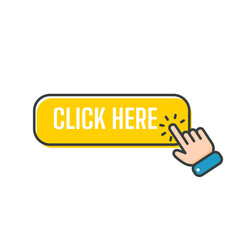 Hand cursor vector icon with blue click button. Click here for links to websites.