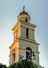 CHISINAU, MOLDOVA - august 20, 2022: bell tower near Metropolitan Cathedral Nativity Lord ...
