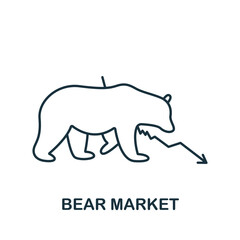 Bear Market icon. Line simple line Stock Market icon for templates, web design and infographics