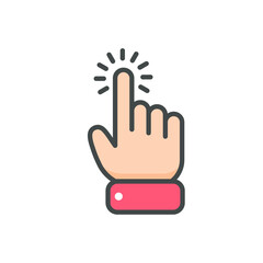 Obraz premium Vector cartoon finger mouse cursor in various gestures for mobile touch screen devices
