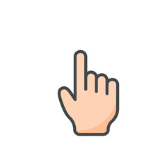 Vector cartoon finger mouse cursor in various gestures for mobile touch screen devices