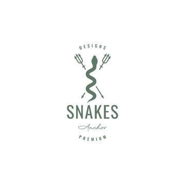 snake with trident logo design