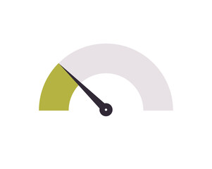 Speedometer symbol and tachometer, performance indicator, car speed, fast internet speed sign flat vector illustration.