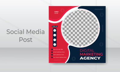 Social media post design template for business agency