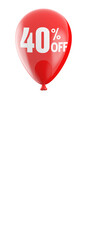 balloon with sale sign 40 percent off