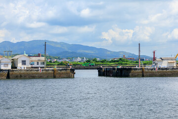 夏の三池港　福岡県大牟田市　Miike Port in summer. Fukuoka-ken Oomuta city.