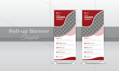 Rollup banner template for business marketing agency