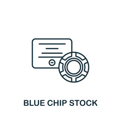 Blue Chip Stock icon. Line simple line Stock Market icon for templates, web design and infographics