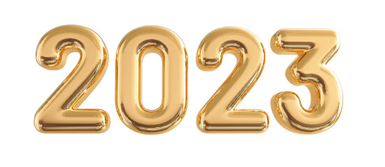 2023 number new year gold 3d