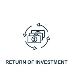 Return Of Investment icon. Line simple line Stock Market icon for templates, web design and infographics