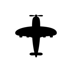 Plane silhouette set Simple fighter plane airliner silhouette vector design isolated from background