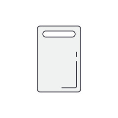 Kitchen cutting board icon in color, isolated on white background 