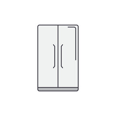 Fridge, kitchen icon in color, isolated on white background 