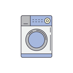 Laundry machine icon in color, isolated on white background 