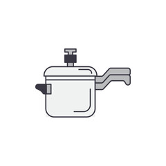 Pressure cooker icon in color, isolated on white background 