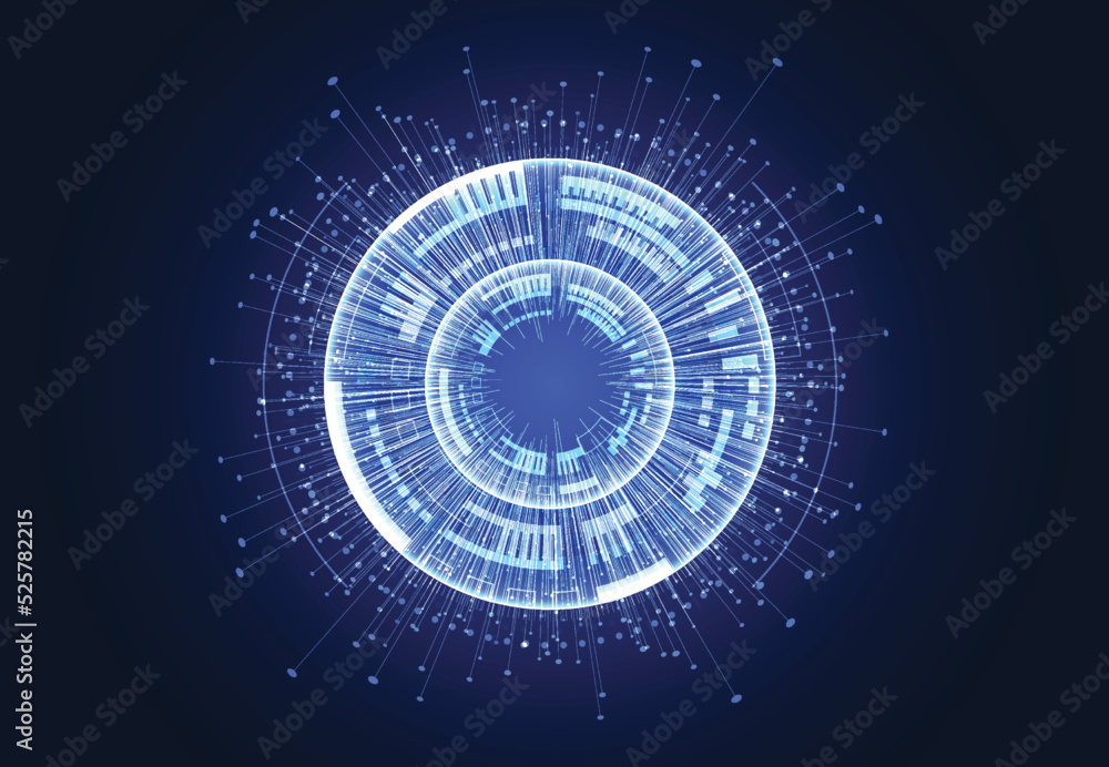 Poster big data visualization. abstract technology innovation communication concept digital blue design bac