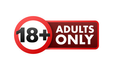 Adults only, 18 plus. Sensitive content. Explicit video. Vector stock illustration.