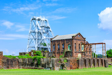 夏の万田坑　熊本県荒尾市　Manda pit in summer. Kumamoto-ken Arao city.