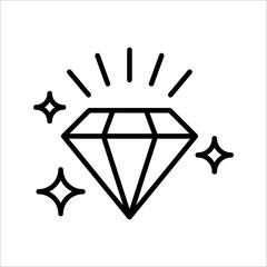 diamond line icon. linear style sign for mobile concept and web design. Symbol, logo illustration on white background.