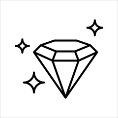 diamond line icon. linear style sign for mobile concept and web design. Symbol, logo illustration on white background.