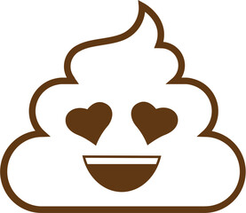 cute poop line art  emoticons, icon, symbol