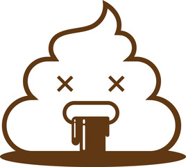 cute poop line art  emoticons, icon, symbol