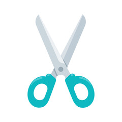 Cartoon collection scissors paper cut in various colors Isolated on white background - obrazy, fototapety, plakaty
