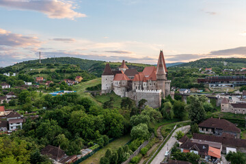 Fototapeta na wymiar Corvin Castle în Hunedoara în Romania