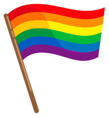 Pride frame. LGBT symbols. Love, heart, flag in rainbow colours, Gay, lesbian parade, Vector  illustration