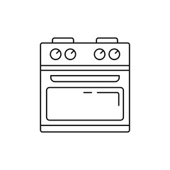 Electrical stove icon in line style icon, isolated on white background