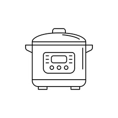 Multicooker icon in line style icon, isolated on white background