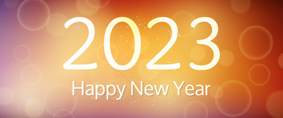 Obraz na płótnie Canvas Happy new year 2023 incription on blurred background
