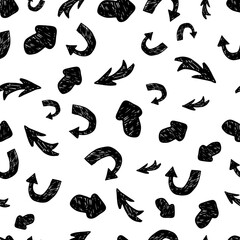 Obraz premium Seamless pattern with black hand drawn arrows
