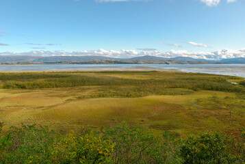 Fototapeta na wymiar View of beautiful nature around Olderfjord, Finnmark region, Norway 