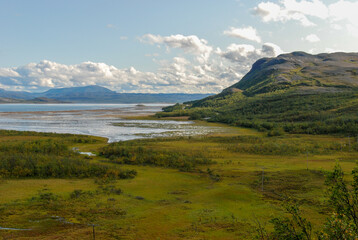 Beautiful landscape around Olderfjord, Finnmark region, Norway
